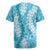 Blue Puakenikeni and Maile Lei Rugby Jersey Hawaiian Style Tribal Tapa Double Strand Lei