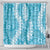 Blue Puakenikeni and Maile Lei Shower Curtain Hawaiian Style Tribal Tapa Double Strand Lei