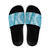 Blue Puakenikeni and Maile Lei Slide Sandals Hawaiian Style Tribal Tapa Double Strand Lei - Polynesian Pride