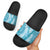 Blue Puakenikeni and Maile Lei Slide Sandals Hawaiian Style Tribal Tapa Double Strand Lei - Polynesian Pride
