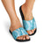Blue Puakenikeni and Maile Lei Slide Sandals Hawaiian Style Tribal Tapa Double Strand Lei - Polynesian Pride