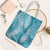 Blue Puakenikeni and Maile Lei Tote Bag Hawaiian Style Tribal Tapa Double Strand Lei - Polynesian Pride