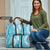 Blue Puakenikeni and Maile Lei Travel Bag Hawaiian Style Tribal Tapa Double Strand Lei - Polynesian Pride