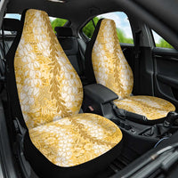 Gold Puakenikeni and Maile Lei Car Seat Cover Hawaiian Style Tribal Tapa Double Strand Lei