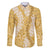 Gold Puakenikeni and Maile Lei Family Matching Off The Shoulder Long Sleeve Dress and Hawaiian Shirt Hawaiian Style Tribal Tapa Double Strand Lei