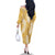 Gold Puakenikeni and Maile Lei Family Matching Off The Shoulder Long Sleeve Dress and Hawaiian Shirt Hawaiian Style Tribal Tapa Double Strand Lei