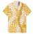 Gold Puakenikeni and Maile Lei Family Matching Puletasi and Hawaiian Shirt Hawaiian Style Tribal Tapa Double Strand Lei