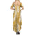 Gold Puakenikeni and Maile Lei Family Matching Summer Maxi Dress and Hawaiian Shirt Hawaiian Style Tribal Tapa Double Strand Lei