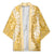 Gold Puakenikeni and Maile Lei Kimono Hawaiian Style Tribal Tapa Double Strand Lei - Polynesian Pride