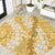 Gold Puakenikeni and Maile Lei Round Carpet Hawaiian Style Tribal Tapa Double Strand Lei
