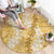 Gold Puakenikeni and Maile Lei Round Carpet Hawaiian Style Tribal Tapa Double Strand Lei