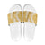 Gold Puakenikeni and Maile Lei Slide Sandals Hawaiian Style Tribal Tapa Double Strand Lei - Polynesian Pride