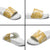 Gold Puakenikeni and Maile Lei Slide Sandals Hawaiian Style Tribal Tapa Double Strand Lei - Polynesian Pride
