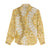 Gold Puakenikeni and Maile Lei Women Casual Shirt Hawaiian Style Tribal Tapa Double Strand Lei