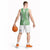 Green Puakenikeni and Maile Lei Basketball Jersey Hawaiian Style Tribal Tapa Double Strand Lei - Polynesian Pride