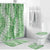 Green Puakenikeni and Maile Lei Bathroom Set Hawaiian Style Tribal Tapa Double Strand Lei - Polynesian Pride