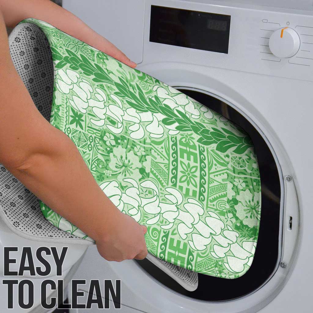 Green Puakenikeni and Maile Lei Bathroom Set Hawaiian Style Tribal Tapa Double Strand Lei - Polynesian Pride