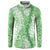 Green Puakenikeni and Maile Lei Button Sweatshirt Hawaiian Style Tribal Tapa Double Strand Lei