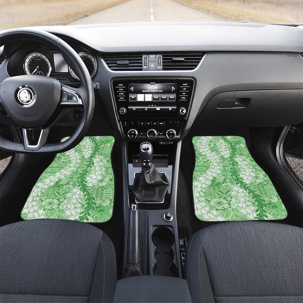 Green Puakenikeni and Maile Lei Car Mats Hawaiian Style Tribal Tapa Double Strand Lei