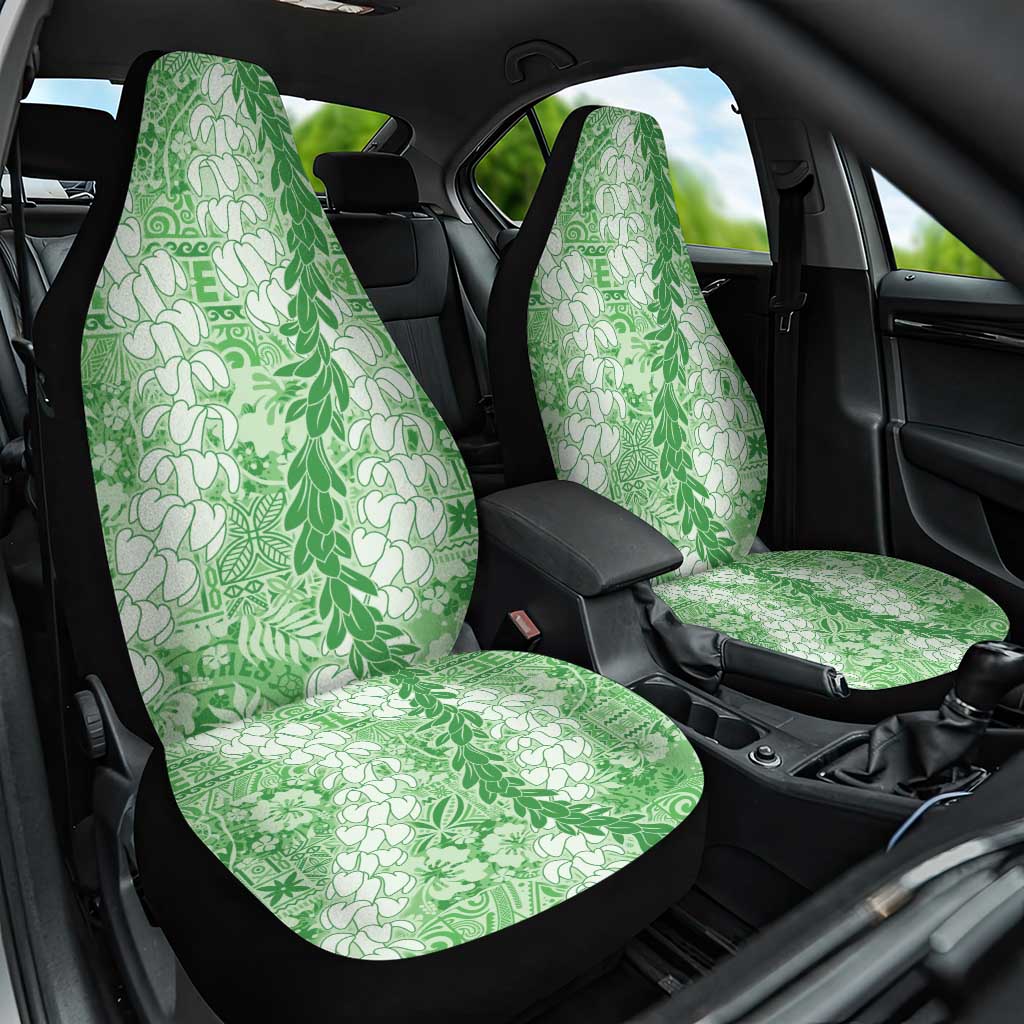 Green Puakenikeni and Maile Lei Car Seat Cover Hawaiian Style Tribal Tapa Double Strand Lei