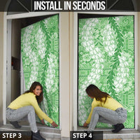 Green Puakenikeni and Maile Lei Door Cover Hawaiian Style Tribal Tapa Double Strand Lei - Polynesian Pride