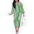Green Puakenikeni and Maile Lei Family Matching Off The Shoulder Long Sleeve Dress and Hawaiian Shirt Hawaiian Style Tribal Tapa Double Strand Lei