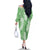 Green Puakenikeni and Maile Lei Family Matching Off The Shoulder Long Sleeve Dress and Hawaiian Shirt Hawaiian Style Tribal Tapa Double Strand Lei