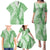 Green Puakenikeni and Maile Lei Family Matching Puletasi and Hawaiian Shirt Hawaiian Style Tribal Tapa Double Strand Lei