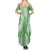 Green Puakenikeni and Maile Lei Family Matching Summer Maxi Dress and Hawaiian Shirt Hawaiian Style Tribal Tapa Double Strand Lei