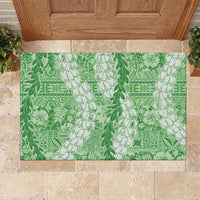 Green Puakenikeni and Maile Lei Rubber Doormat Hawaiian Style Tribal Tapa Double Strand Lei