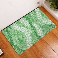 Green Puakenikeni and Maile Lei Rubber Doormat Hawaiian Style Tribal Tapa Double Strand Lei