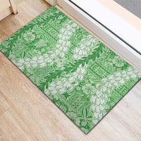 Green Puakenikeni and Maile Lei Rubber Doormat Hawaiian Style Tribal Tapa Double Strand Lei