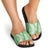 Green Puakenikeni and Maile Lei Slide Sandals Hawaiian Style Tribal Tapa Double Strand Lei - Polynesian Pride