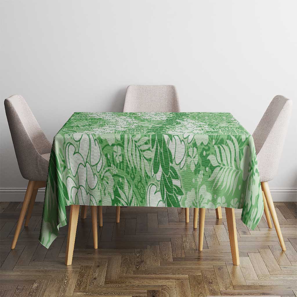 Green Puakenikeni and Maile Lei Tablecloth Hawaiian Style Tribal Tapa Double Strand Lei