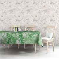 Green Puakenikeni and Maile Lei Tablecloth Hawaiian Style Tribal Tapa Double Strand Lei