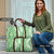 Green Puakenikeni and Maile Lei Travel Bag Hawaiian Style Tribal Tapa Double Strand Lei - Polynesian Pride