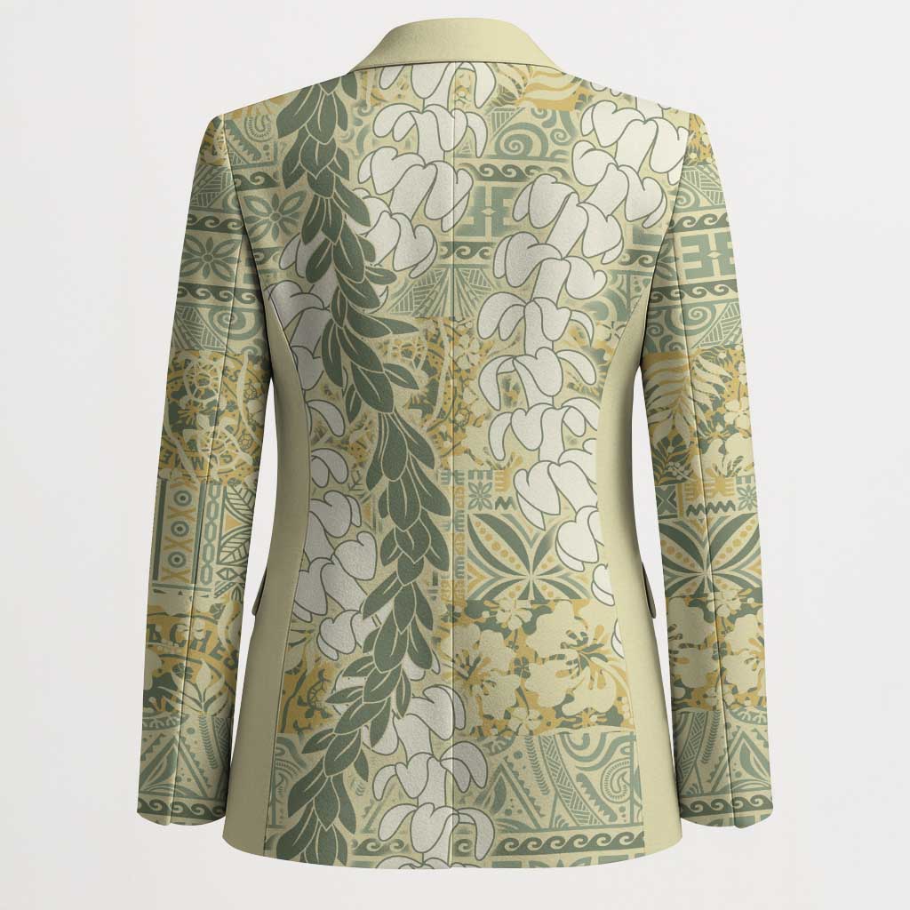 Vintage Puakenikeni and Maile Lei Blazer Hawaiian Style Tribal Tapa Double Strand Lei - Polynesian Pride