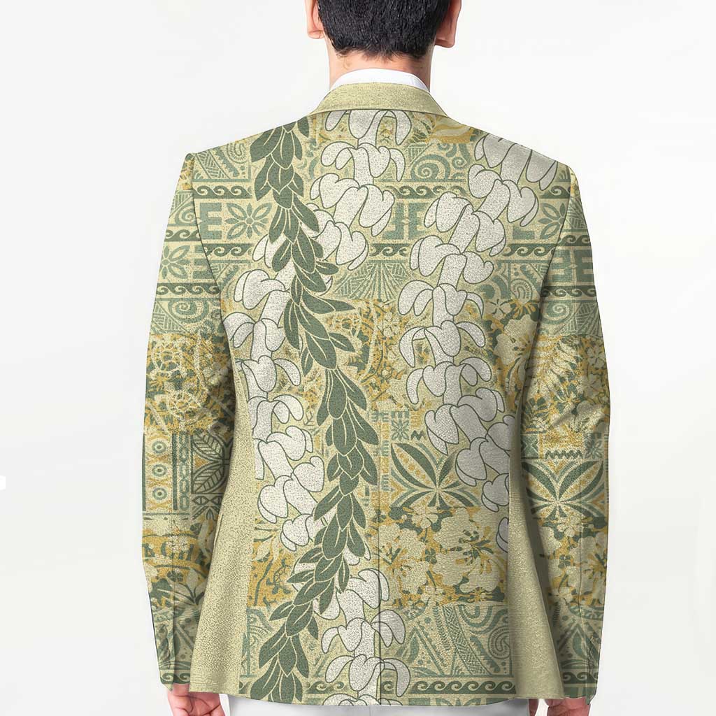 Vintage Puakenikeni and Maile Lei Blazer Hawaiian Style Tribal Tapa Double Strand Lei - Polynesian Pride