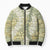 Vintage Puakenikeni and Maile Lei Bomber Puffer Jacket Hawaiian Style Tribal Tapa Double Strand Lei - Polynesian Pride