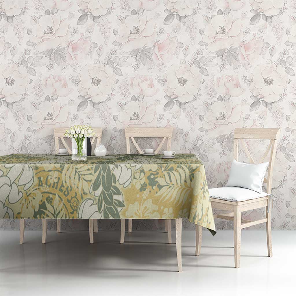 Vintage Puakenikeni and Maile Lei Tablecloth Hawaiian Style Tribal Tapa Double Strand Lei