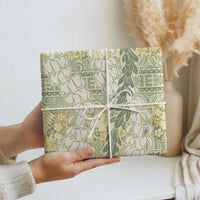 Vintage Puakenikeni and Maile Lei Wrapping Paper Hawaiian Style Tribal Tapa Double Strand Lei - Polynesian Pride