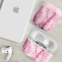 Pink Puakenikeni and Maile Lei AirPods Case Hawaiian Style Tribal Tapa Double Strand Lei - Polynesian Pride