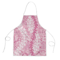 Pink Puakenikeni and Maile Lei Apron Hawaiian Style Tribal Tapa Double Strand Lei - Polynesian Pride