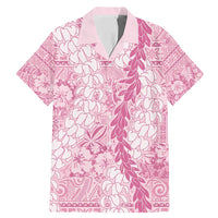 Pink Puakenikeni and Maile Lei Family Matching Mermaid Dress and Hawaiian Shirt Hawaiian Style Tribal Tapa Double Strand Lei