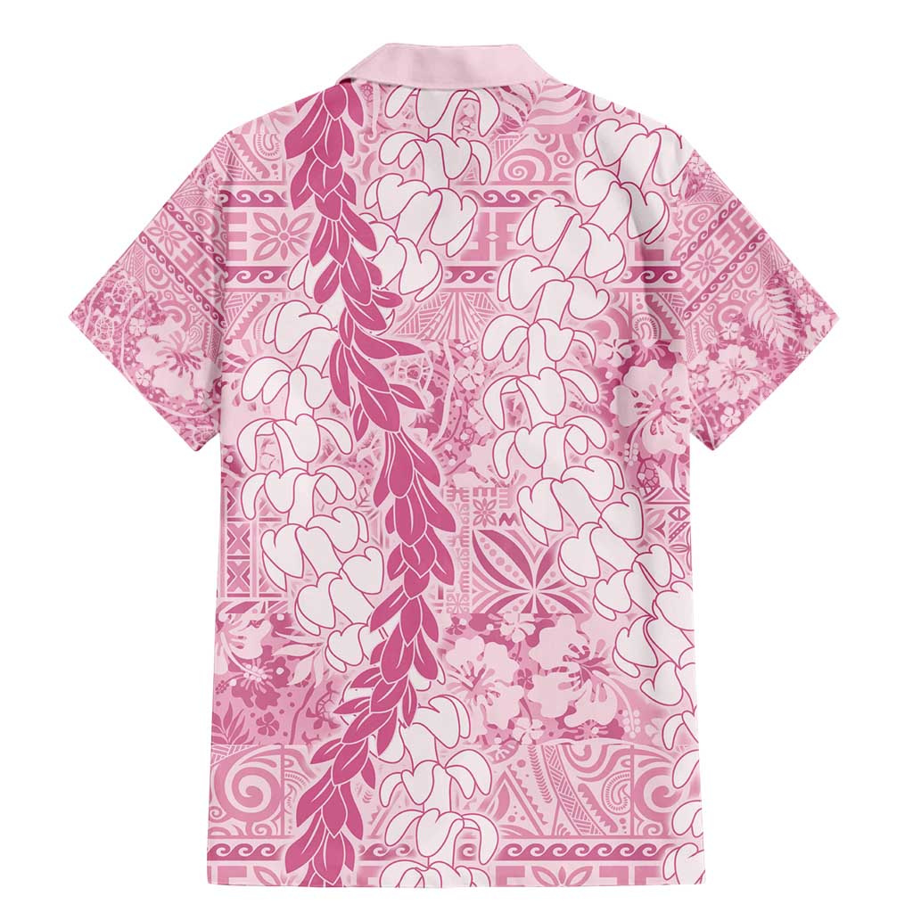 Pink Puakenikeni and Maile Lei Family Matching Mermaid Dress and Hawaiian Shirt Hawaiian Style Tribal Tapa Double Strand Lei