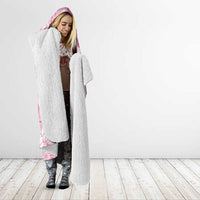 Pink Puakenikeni and Maile Lei Hooded Blanket Hawaiian Style Tribal Tapa Double Strand Lei