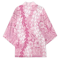 Pink Puakenikeni and Maile Lei Kimono Hawaiian Style Tribal Tapa Double Strand Lei - Polynesian Pride