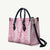 Pink Puakenikeni and Maile Lei Leather Bag Hawaiian Style Tribal Tapa Double Strand Lei - Polynesian Pride