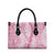 Pink Puakenikeni and Maile Lei Leather Bag Hawaiian Style Tribal Tapa Double Strand Lei - Polynesian Pride