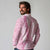 Pink Puakenikeni and Maile Lei Long Sleeve Polo Shirt Hawaiian Style Tribal Tapa Double Strand Lei